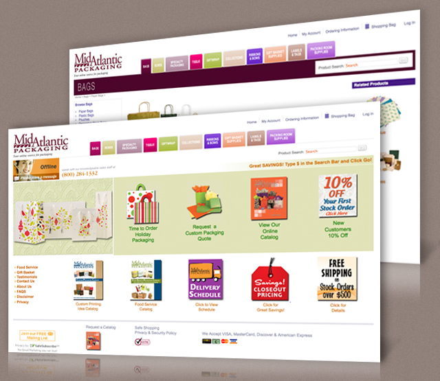 MidAtlantic Packaging, Ecommerce Website Design, SEO, PPC, Content Management Sytems- CMS, Custom Software Development